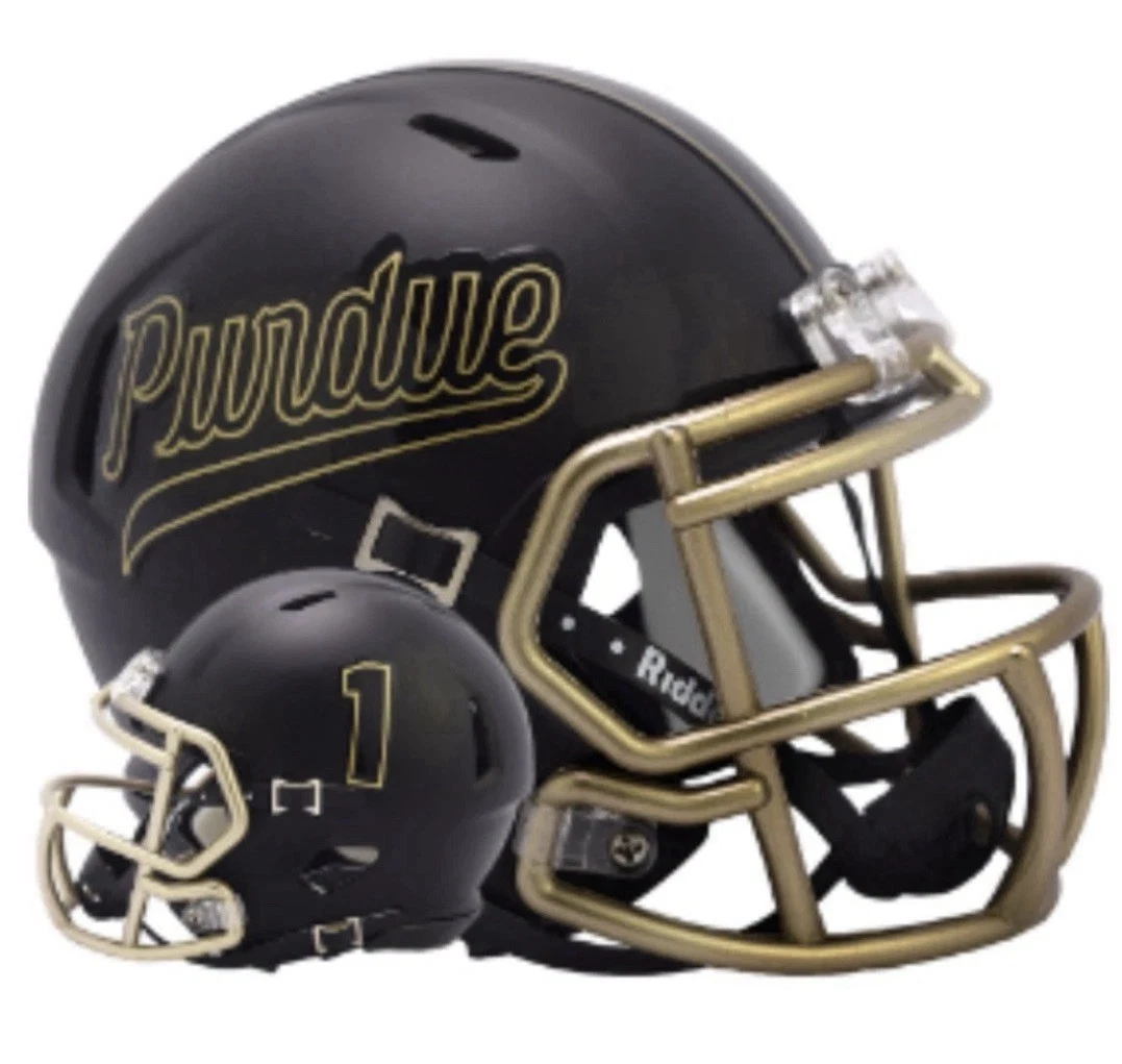 Purdue Boilermakers NCAA Mini Chrome Speed Football Helmet <B>Script</B> Purdue Boilermakers NCAA Mini Chrome Speed Football Helmet Script