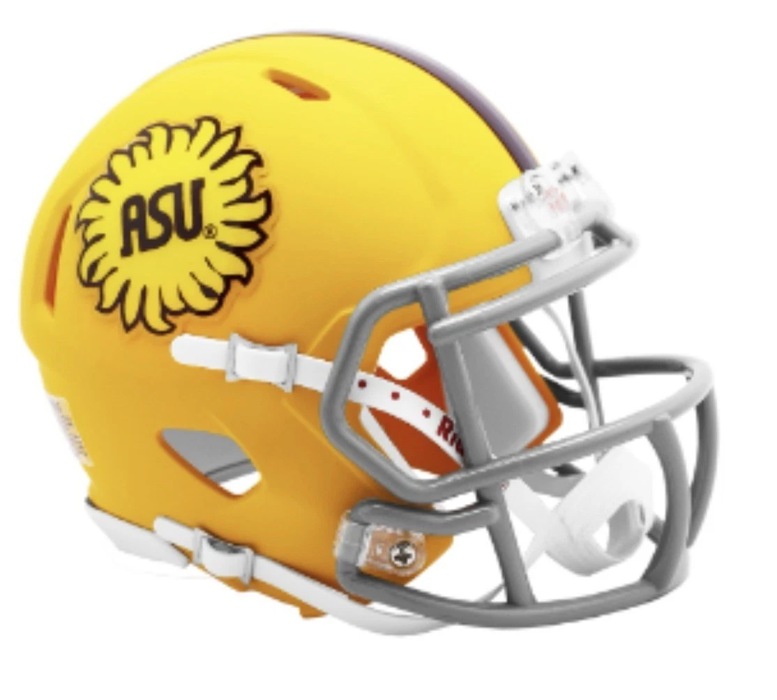 Arizona State Sun Devils NCAA Mini Speed Football Helmet <i>1975 Throwback</i> Colorado Buffaloes Speed Football Helmet Matte White